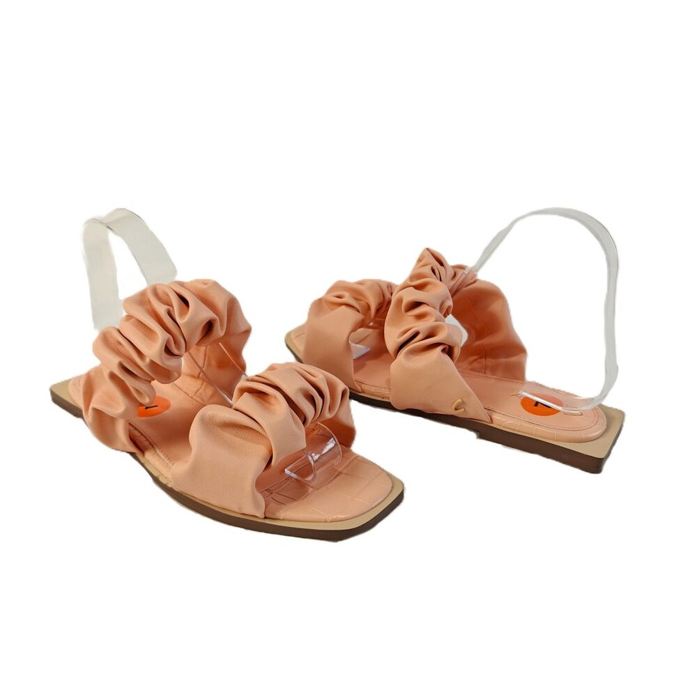 Circus by Sam Edelman Iggy Ruffle Peach Slide Sandals Size 7 Coquette Soft Girl